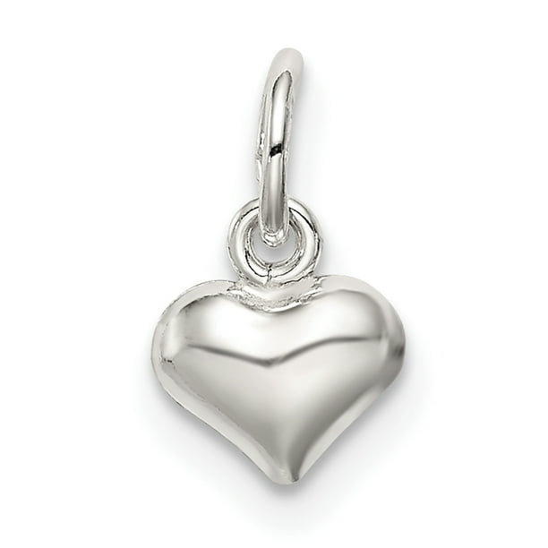 925 Sterling Silver Polished Heart Charm Pendant 